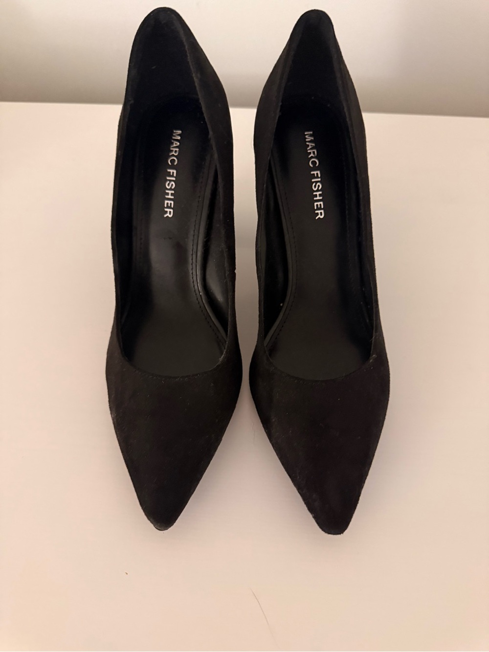 Marc Fisher Black Suede Pointed Toe Pumps